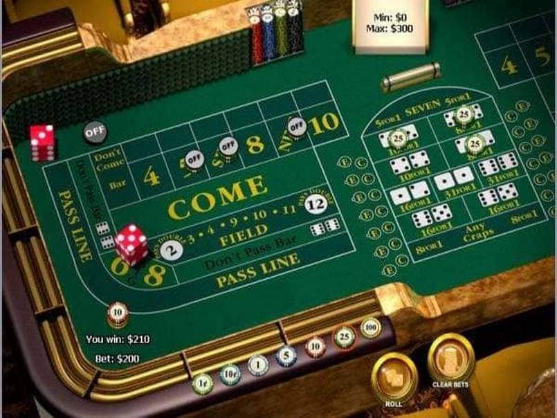 Bàn cược chơi Craps tại Casino và sòng bạc